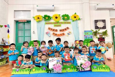 Hoạt động chào mừng ngày phụ nữ Việt Nam 20/10 của lớp 3 Tuổi C – Trường Mầm non Hải Tân